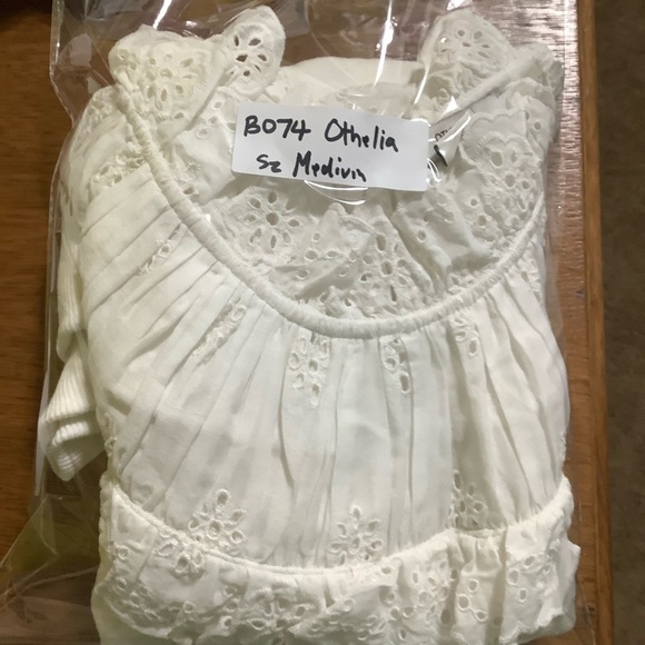 Anthropologie Othilia Blouse Sz Medium White Eyelet Lace Cottage Boho - Picture 10 of 10